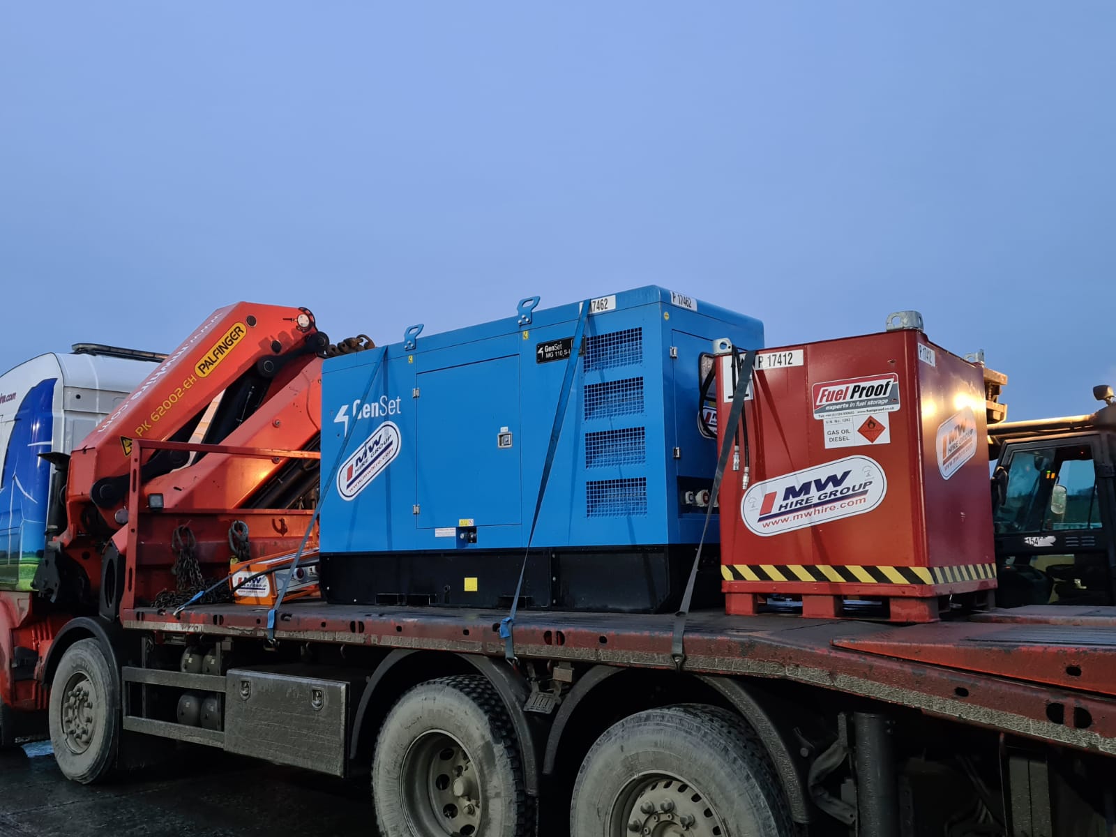 Genset 110 kva & feed tank heading to Co Carlow
